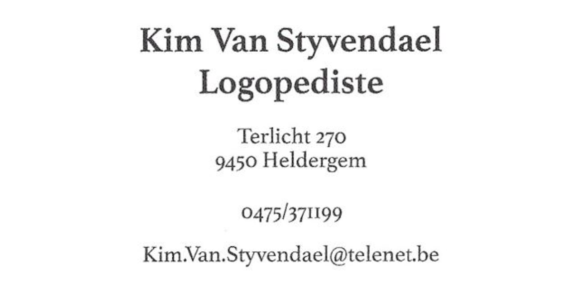 Logopediste Kim Van Styvendael